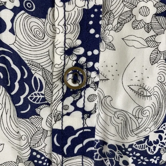 Anthropologie Blue and White Floral Blouse - Picture 3 of 4